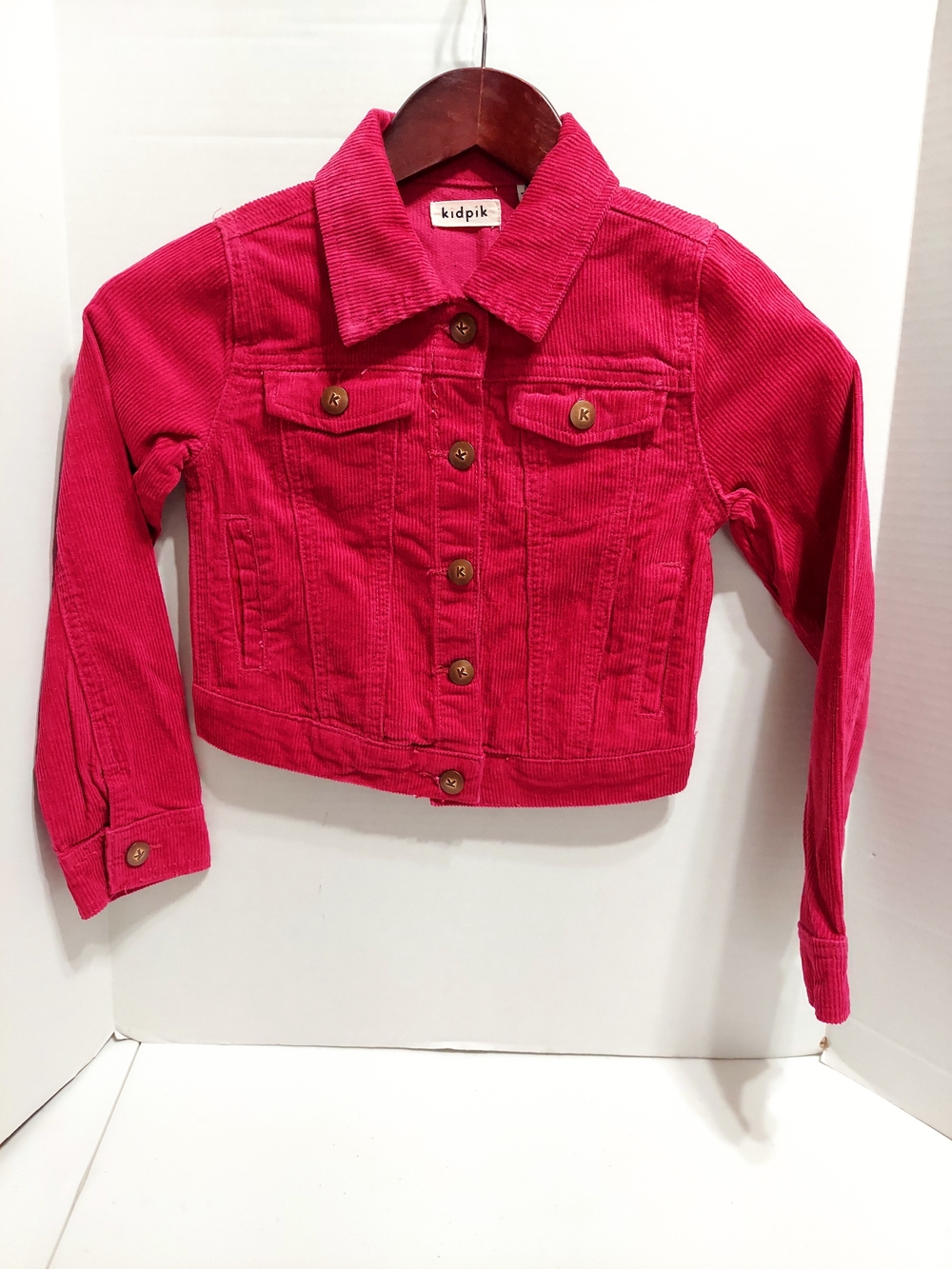 kidpik Girls' Pink Corduroy Jacket - Stylish Kids Jacket